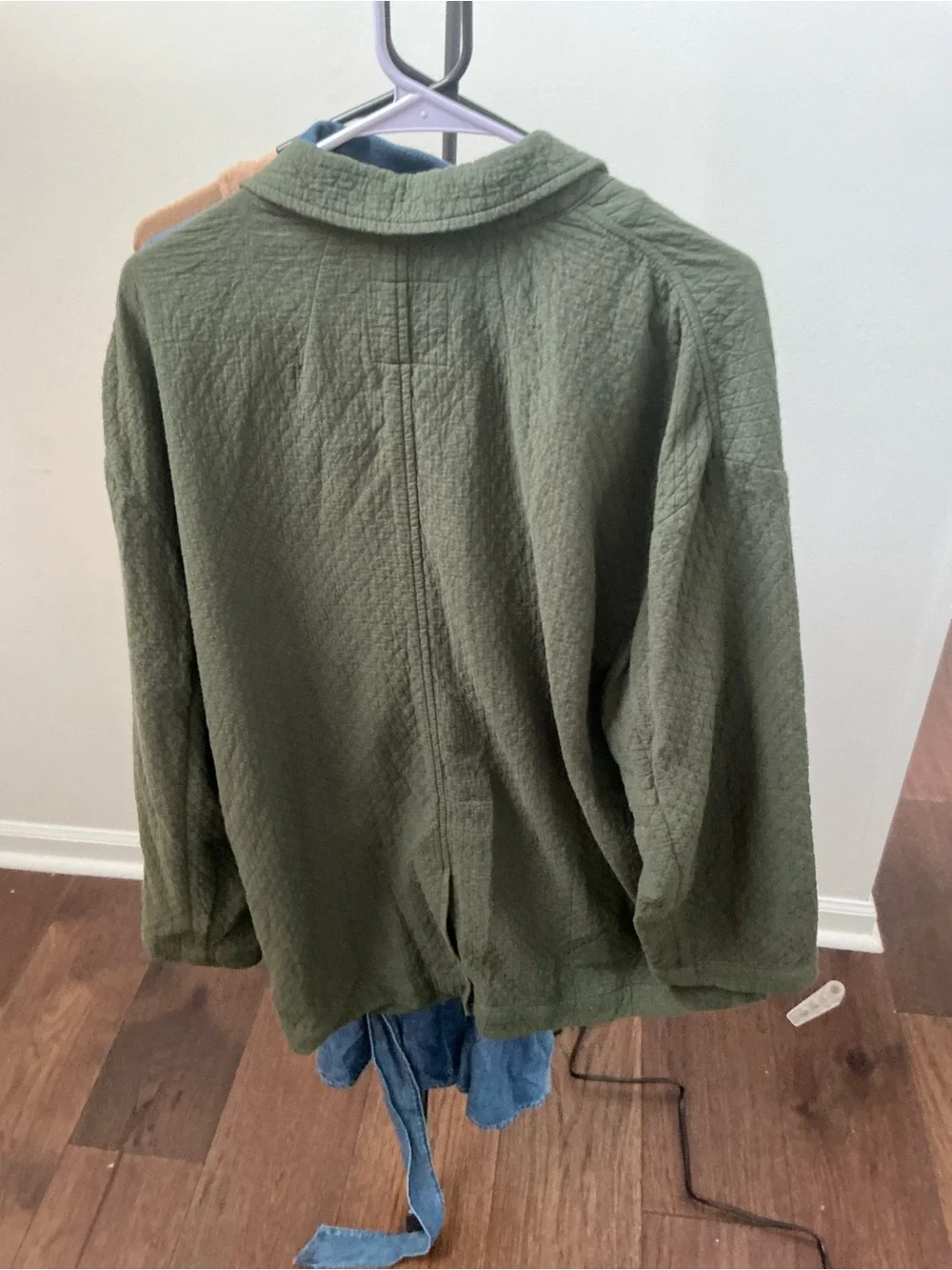 Madewell Olive Quilted Blazer Jacket